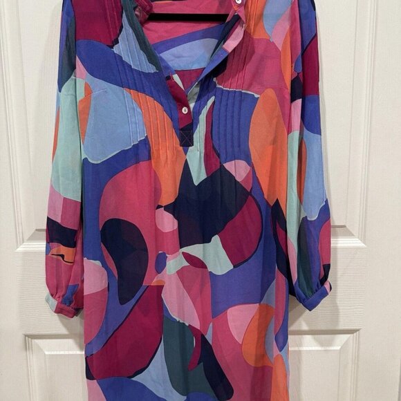 Soft Surroundings Jubilant Tunic Dress  Colorful Geometric Shear lined XSMALL XS - Picture 3 of 9